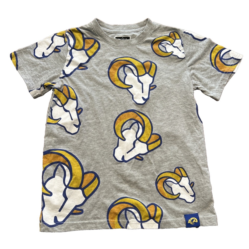 NFL Team Apparel Los Angeles LA Rams Youth Tee Shirt Size Medium 10-12 (2)